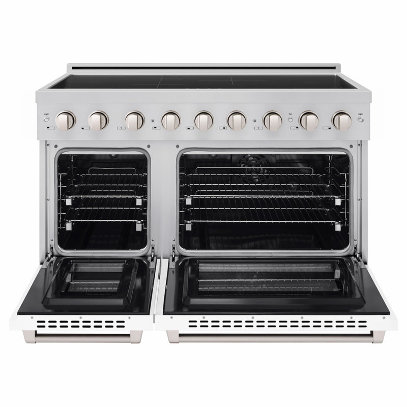 ZLINE 48 in. 6.7 cu. ft. 7 Element Paramount Induction Range with Dual Ovens and White Matte Doors