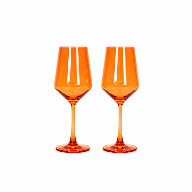Ensemble de 2 verres à vin de couleur orange Aperol