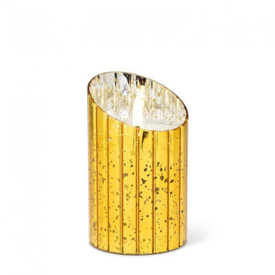 Medium Melt Look Led Pillar In Glass