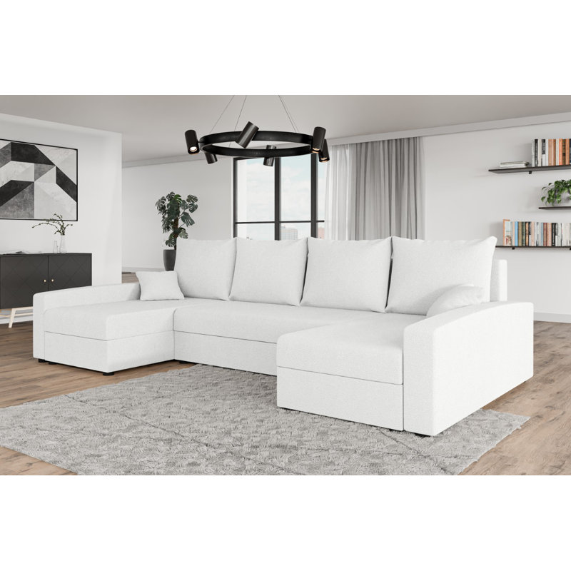 Baudelia 5 Seater Corner Sectional, White - NowOrNever01