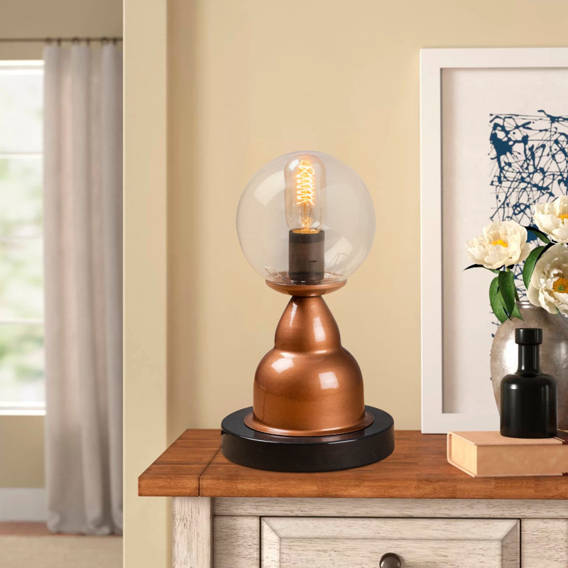 Lampe de table en cuivre 13 po Cecelia, Transparent