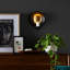 Bougeoir mural décoratif décoratif pour décoration intérieure - Pilier moderne ou applique murale à bougie votive pour entrée ou couloir - noir et or-2067288990