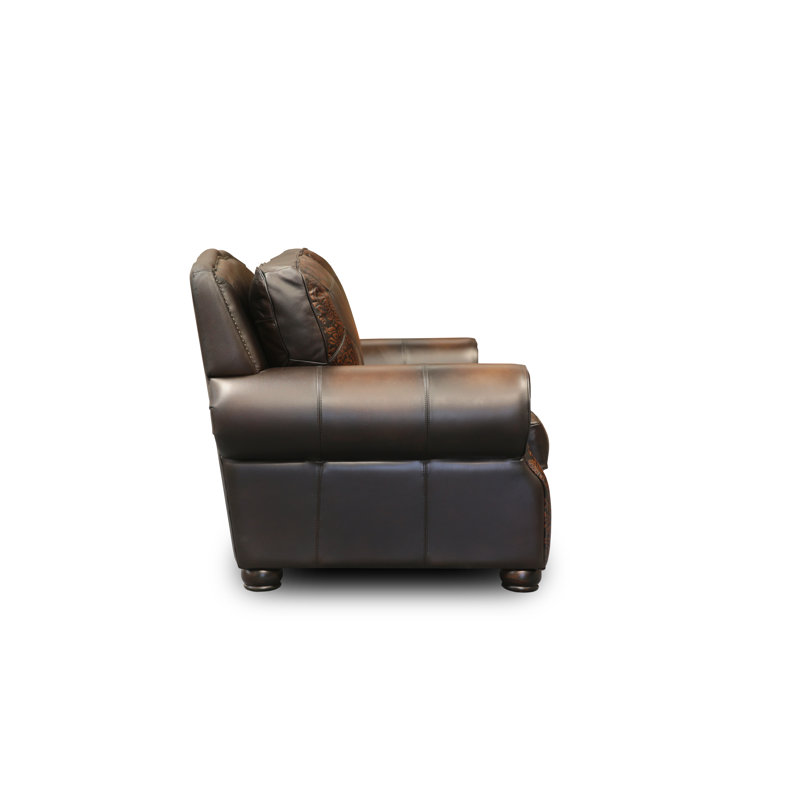 Balmoral Leather Loveseat, Yes, Buckskin (Cartier), Espresso