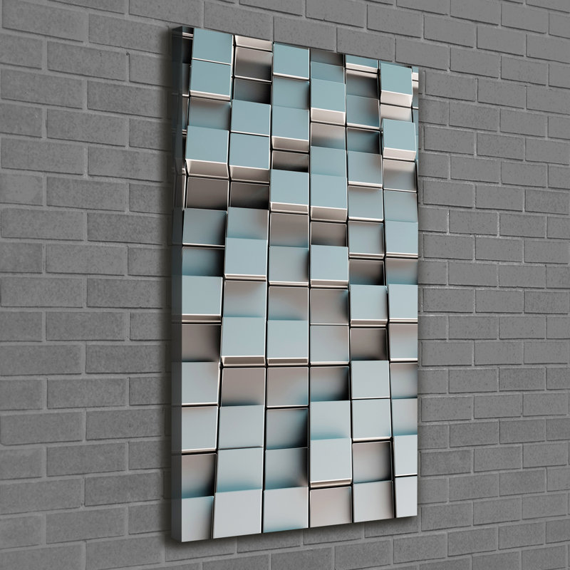 Wall Of Cubes - Wrapped Canvas Print