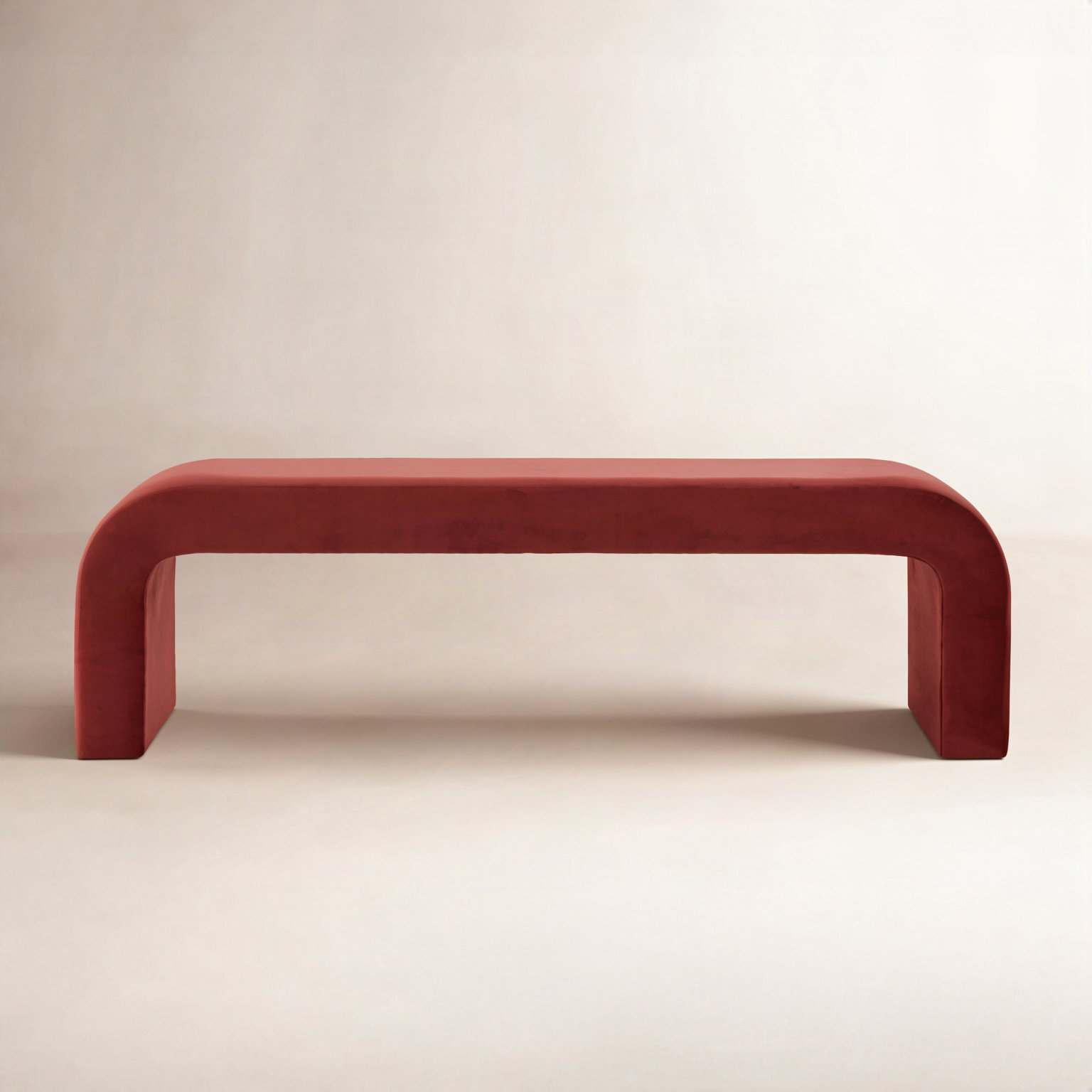 Daine 62" Linen Bedroom Bench, Rust Velvet