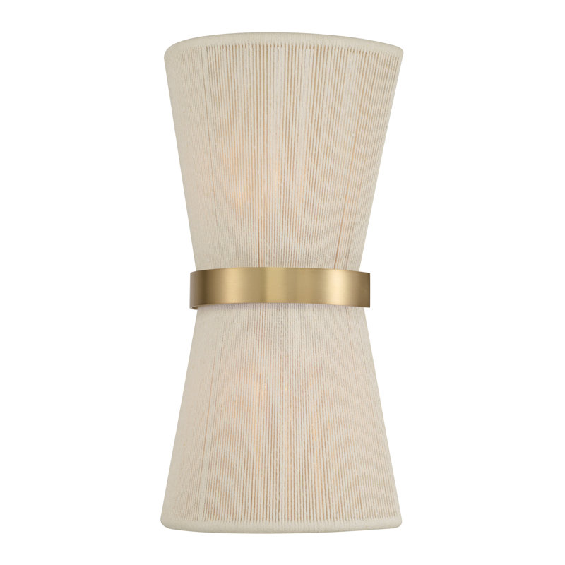 Cecilia Steel Flush Mounted Sconce, Bleached Natural