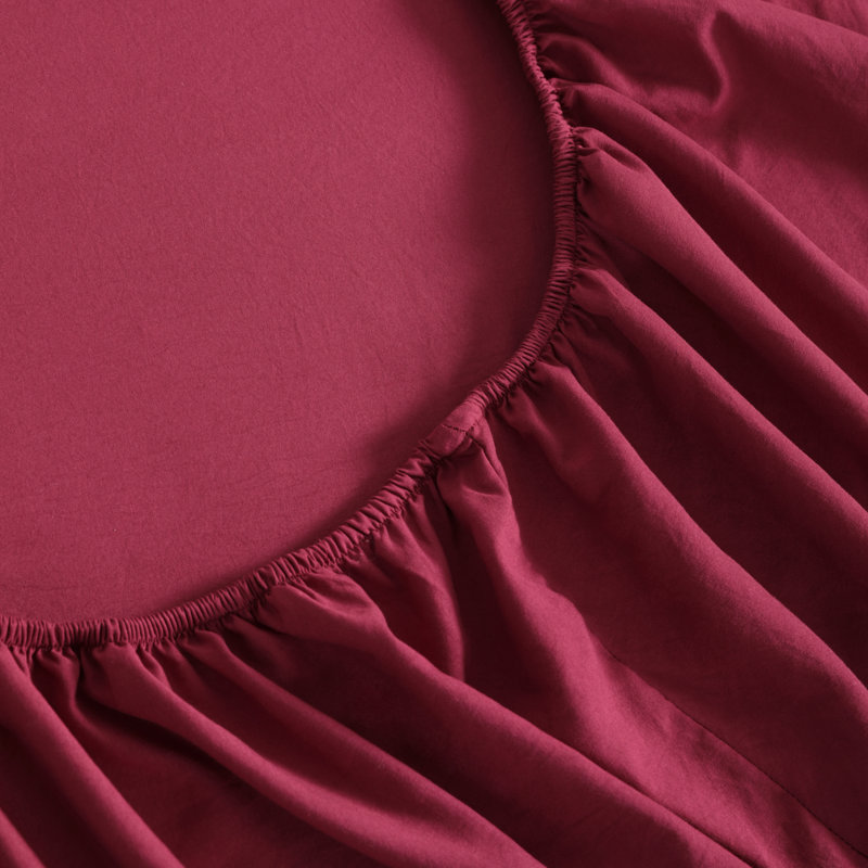 Ensemble de literie pour lit simple 5 pièces doux et respirant, Simple (5 pièces), Vin rouge