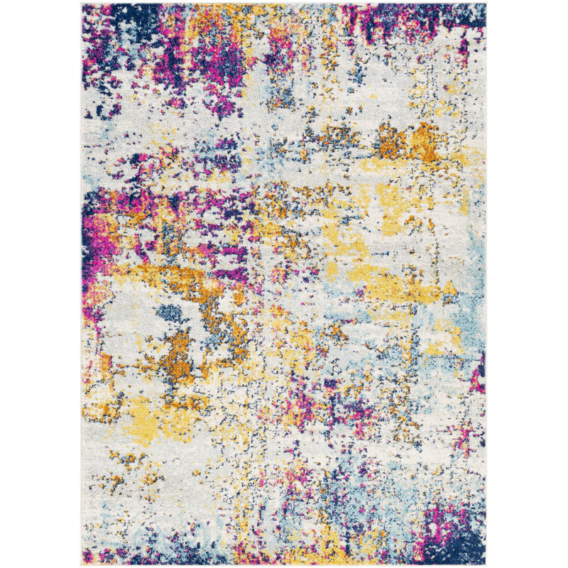 Aubuchon Grey/Saffron/Blue Rug, Rectangle 160 x 220cm