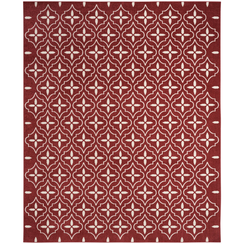 Nourison Essentials Brick/Ivory Indoor/Outdoor Area Rug, Rectangle 6' x 9'