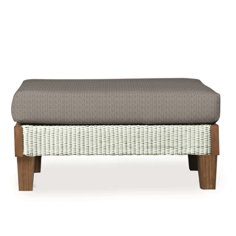 Catalina Outdoor Ottoman, Decorline Navy, Ivory