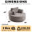55''L Corduroy Foam Single Swivel Chair-1892132667
