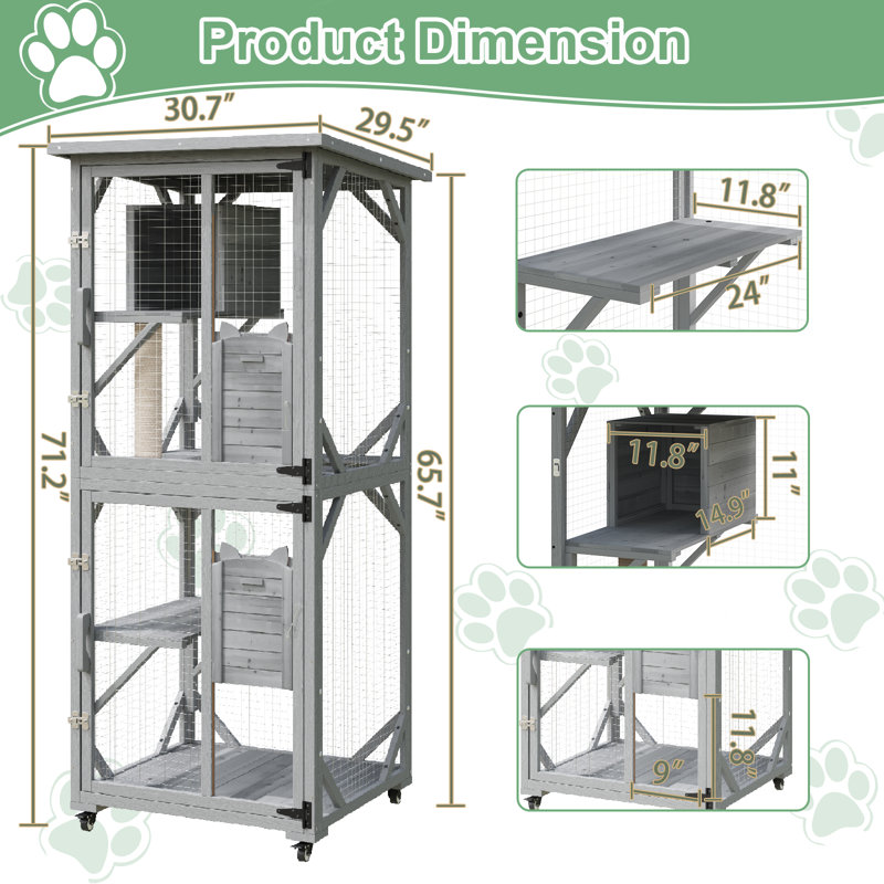 Catio Outdoor Cat Enclosures, Grey