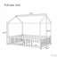 Structure de lit en métal en forme de maison avec clôture, facile à assembler-118019876-118019875