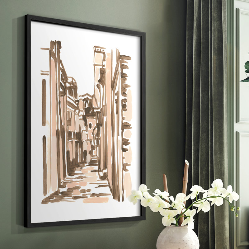 Blush Architecture Study VI, reproduction encadrée - bois massif, H 28 po x l 22 po, Noir