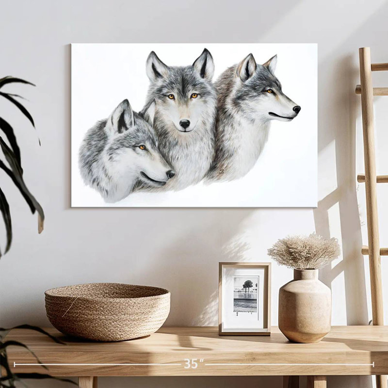 Famille de loups de neige Brampt, H 16 po x l 24 po