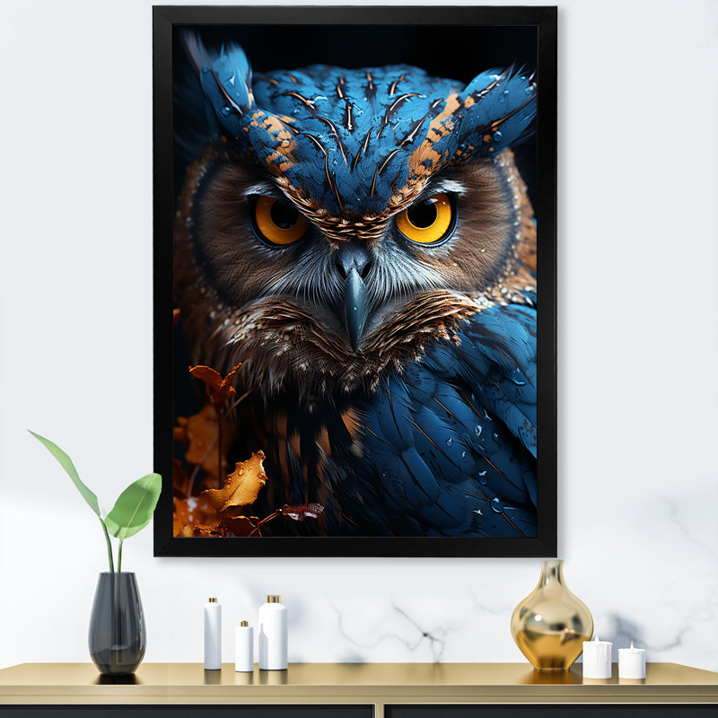 " Whimsical Watcher I ", Black Framed, 32" H x 16" W x 1" D
