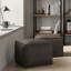 Repose-pieds carré en cuir véritable brun foncé Sheffield-132211079