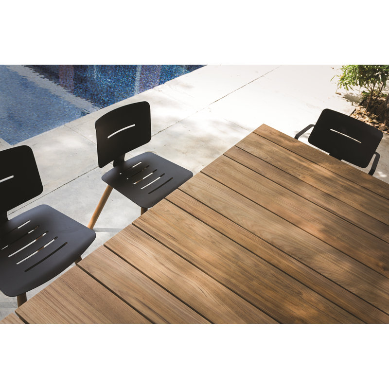 Chaise d'appoint de patio Coco, Anthracite / faux teck, No, Does Not Apply