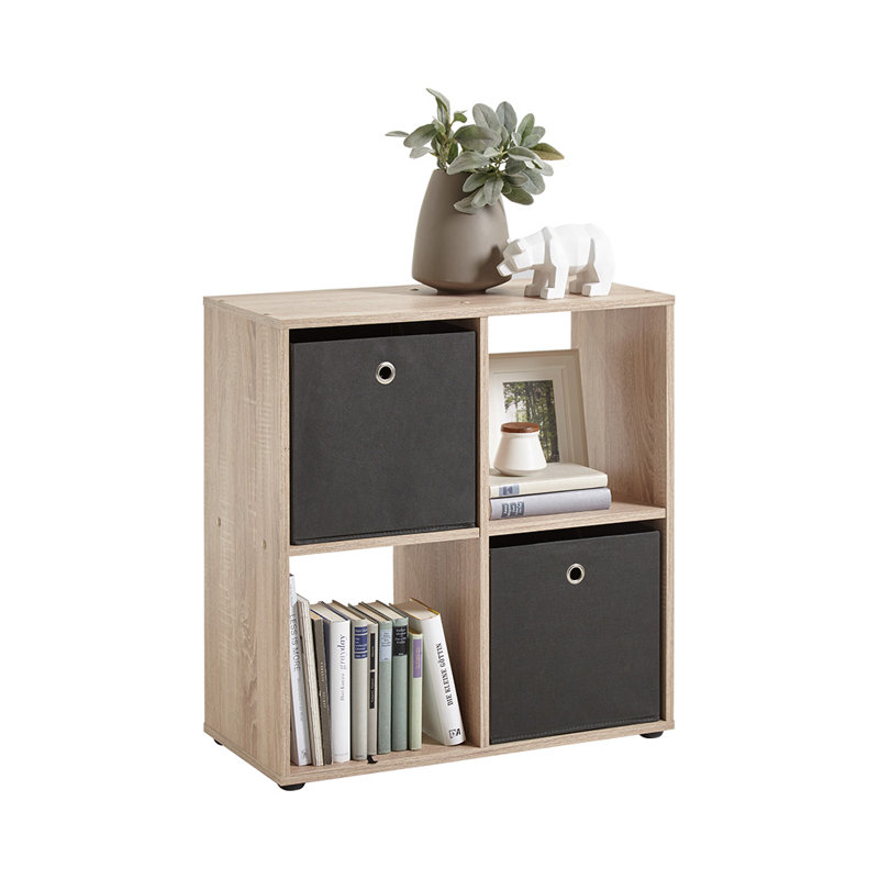 Pruett 70.1cm W Holzwerkstoff Cube Bookcase, Light Brown
