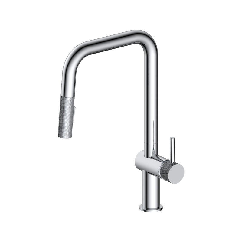Robinet de cuisine chromé avec bec rétractable magnétique MAURizio, Chrome