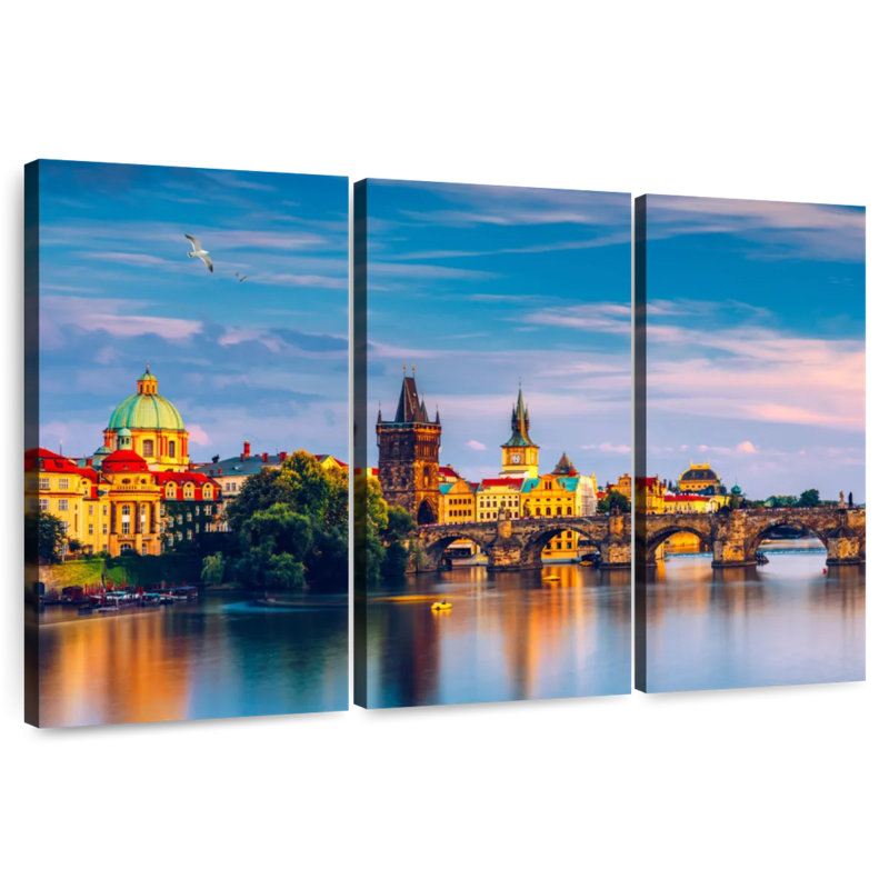 Charles Bridge And Cityscape