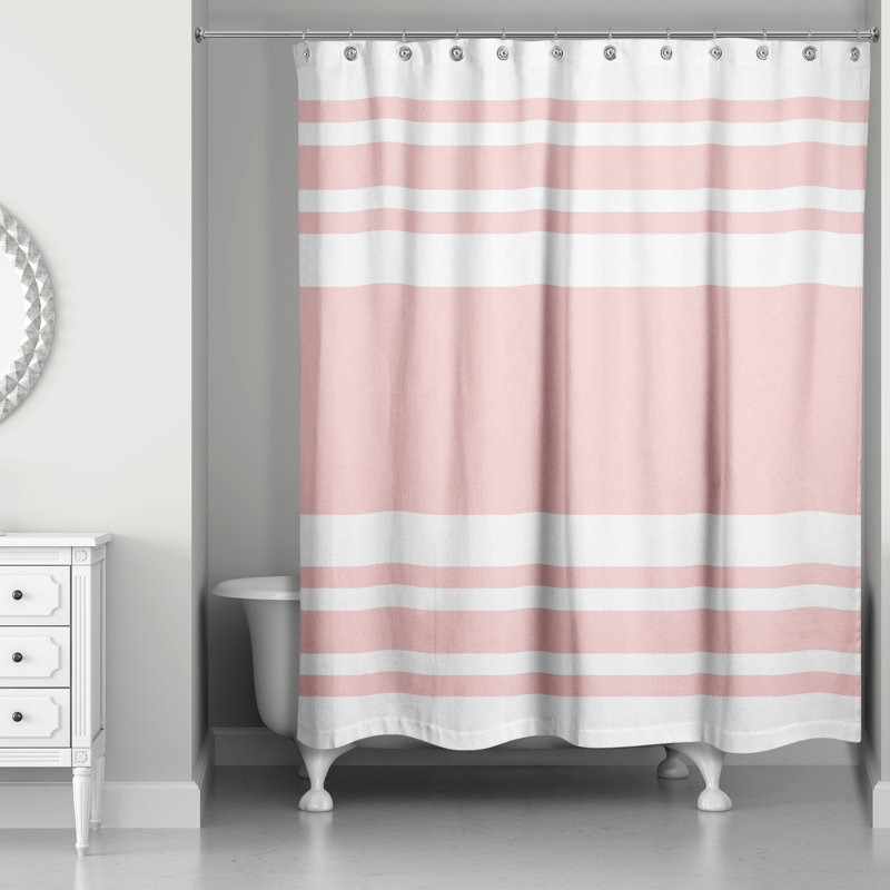 Rideau de douche Hylan, Rose rayé 2