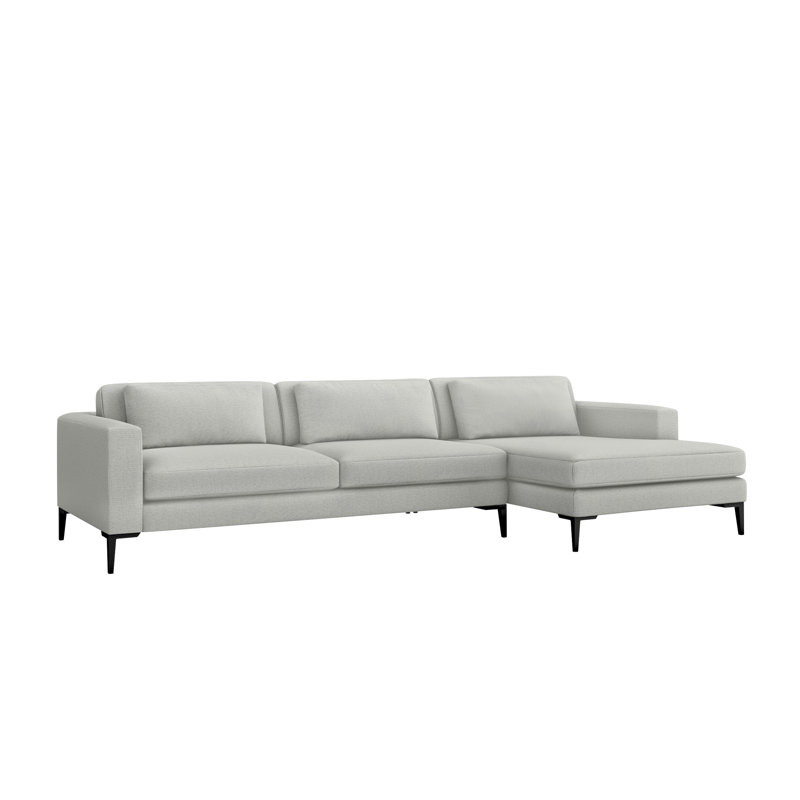 Canapé et méridienne Izzy, Orienté à droite (vu de face), Fresque 100% polyester, Noir