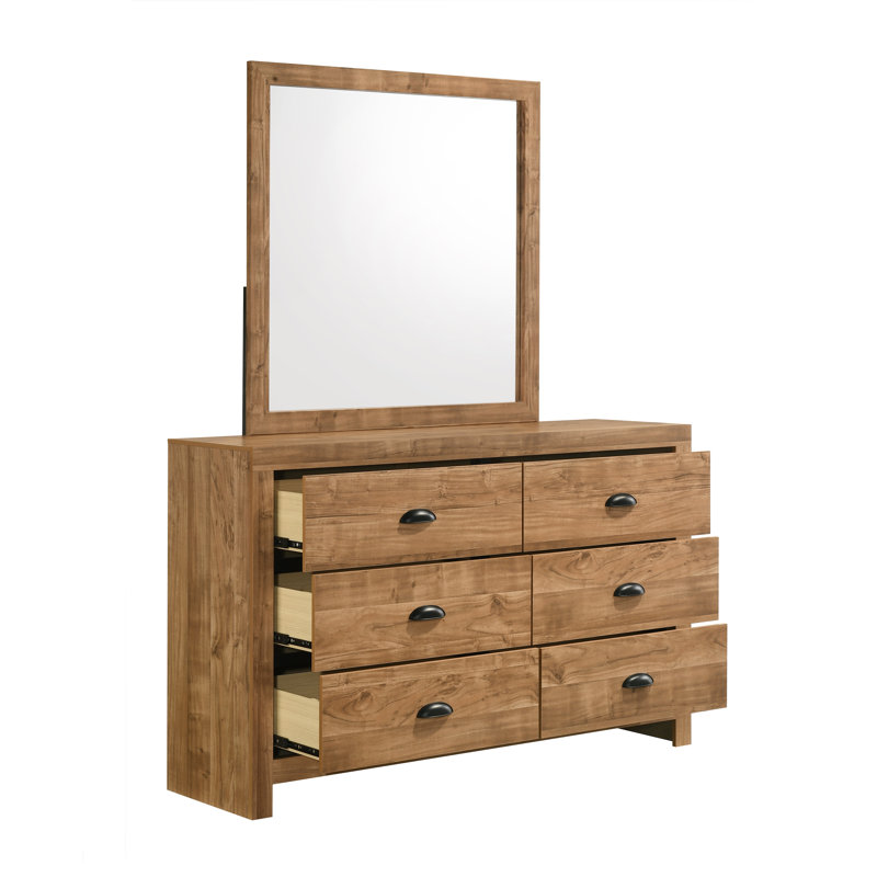 Ensemble de chambre à coucher Westbrook King 4 pièces Naturel, Naturel, Ensemble de 4 pièces : lit, table de chevet, comm