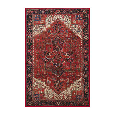 Tapis rouge/ivoire traditionnel