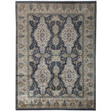 Hand-Knotted High-Quality Black and Gold Area Rug