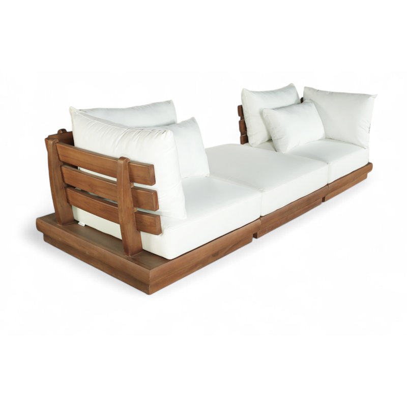 Canapé modulaire d'extérieur rembourré Ivry, Blanc