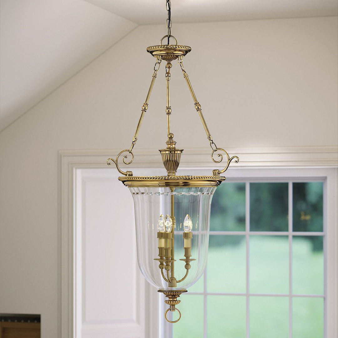 Baddesley 3 - Light Burnished Brass Urn Pendant
