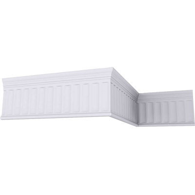 Endurathane Elsinor Fluted Frieze 7 3/4"H x 1"P x 94 1/2"L, Factory Primed