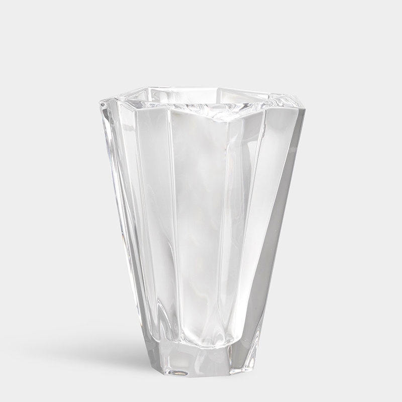 Handmade Asymmetrical Crystal Trumpet Vase