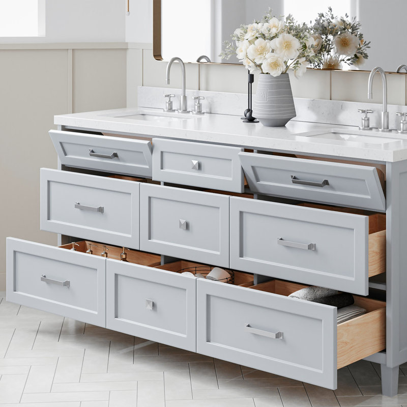 Base de meuble-lavabo double 72 po ARIEL Monreau, Gris