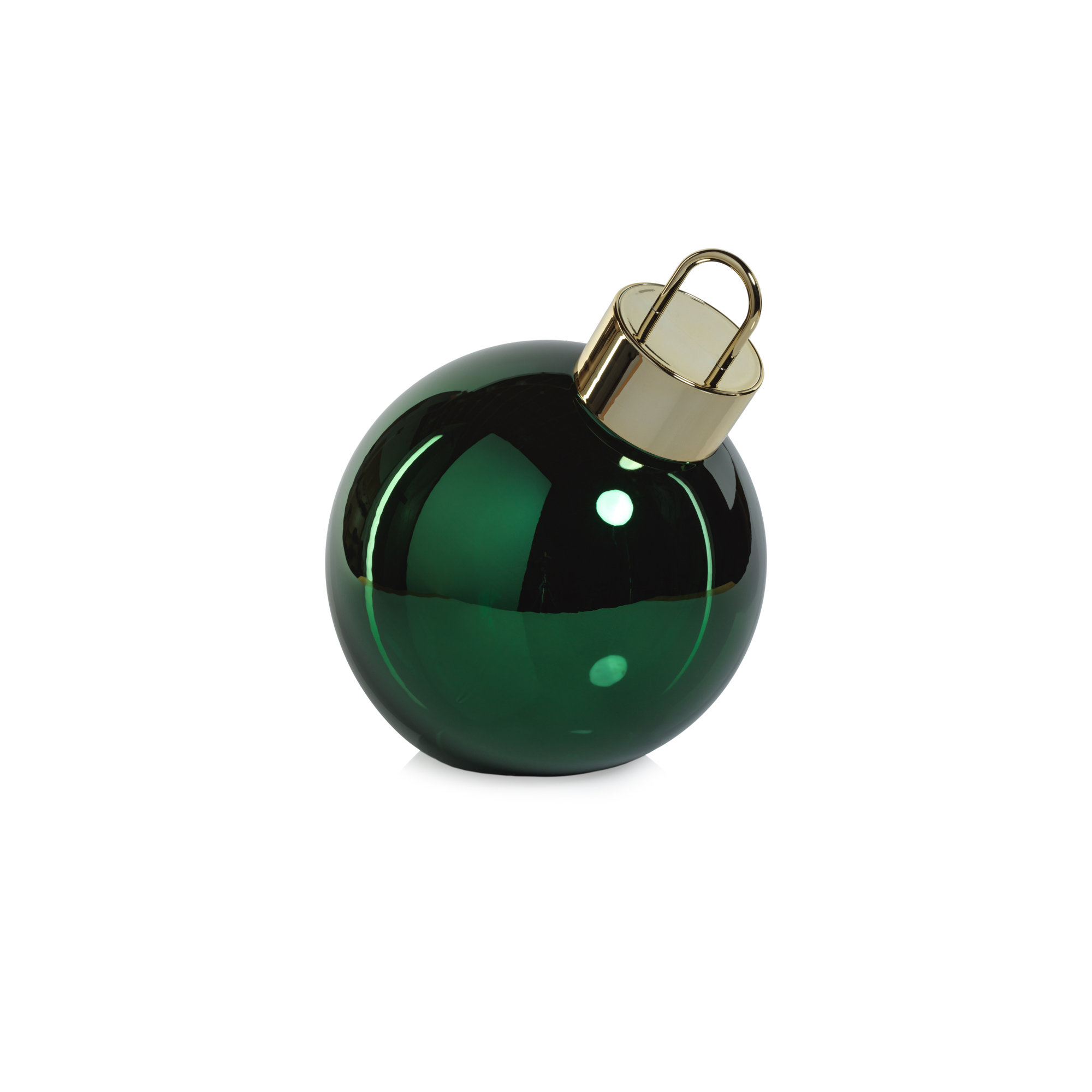 Glass Ball Ornament, Green, 9.75" H x 9.75" W x 9.75" D