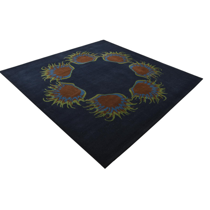 Tapis carré bleu marine Otto