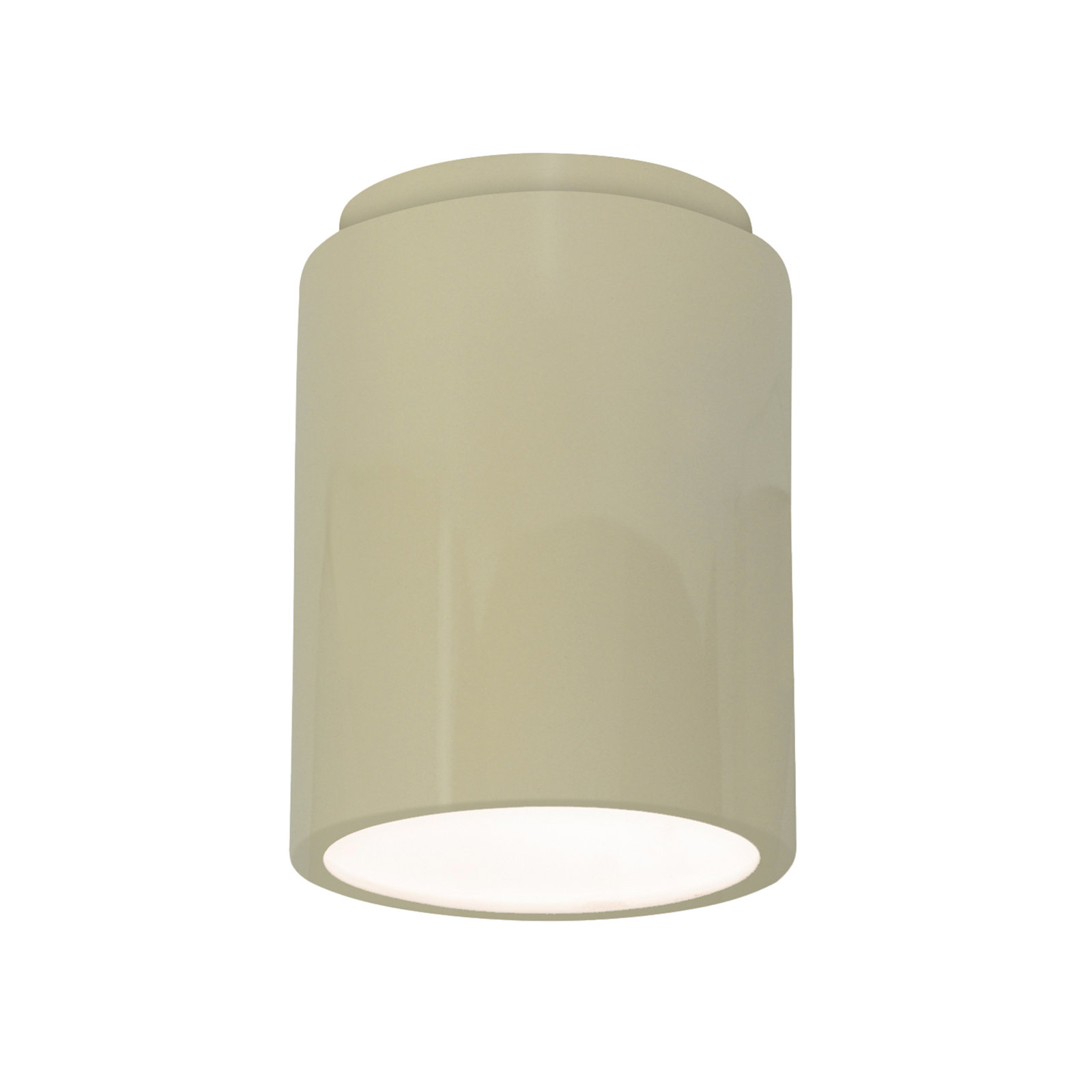 Sumatra Single Light Ceramic Flush Mount, Gloss Vanilla, Incandescent (Not Included)