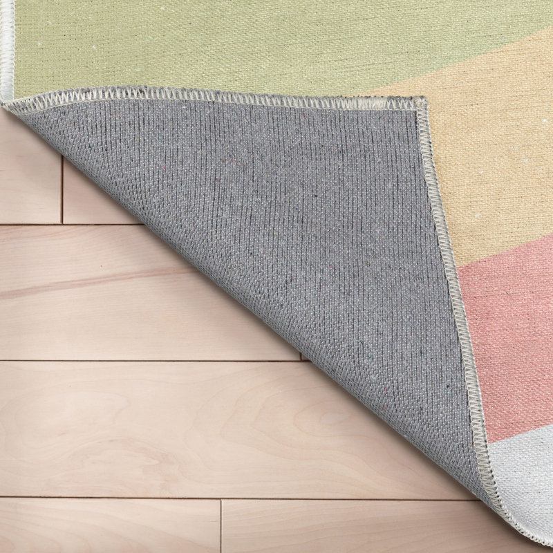 Asusena Kids Rugs Rainbow Modern Multi Color Area Rug, Rectangle 5' x 7'