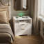 Table de chevet avec station de charge, table de chevet intelligente avec veilleuse, tables de chevet avec armoire de rangement pour la chambre à coucher-2106474750