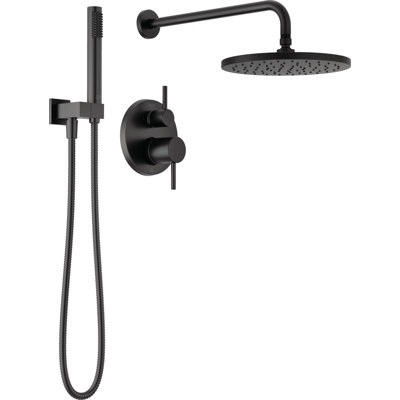Modern Raincan Round Shower System, Rain Shower Head with Handheld Spray, Shower Faucet Set