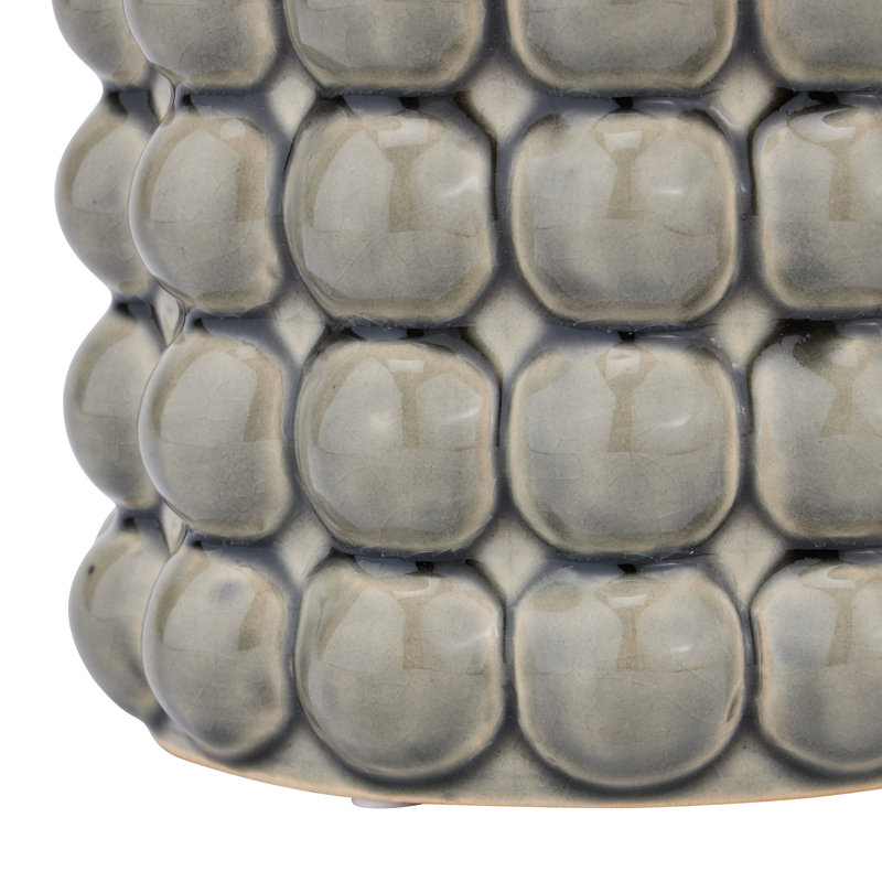Marina Handmade Ceramic Pot Planter, 15cm H x 16cm W x 16cm D, Grey