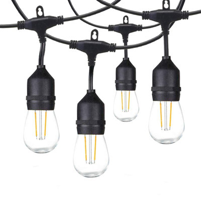 Banord LED 48 Foot String Lights, 16 Warm White Bulbs for Outdoor Use