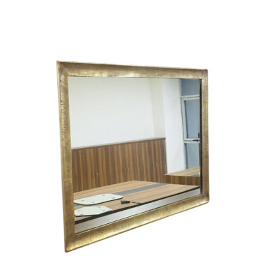 Miroir mural rectangulaire en métal