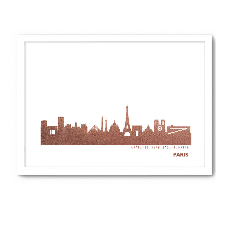 Paris Skyline 1 Piece Single Picture Frame Wall Art, 33cm H x 43cm W x 4cm D
