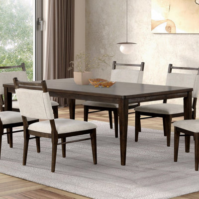 Modern Dining Table Dark Walnut Rubber Wood