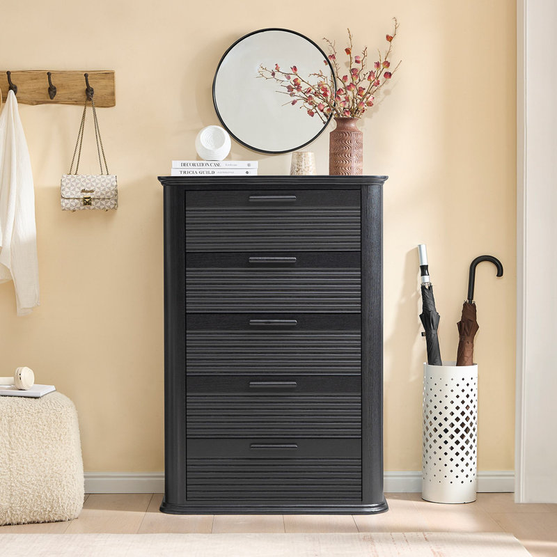 Commode 5 tiroirs Celine, Noir
