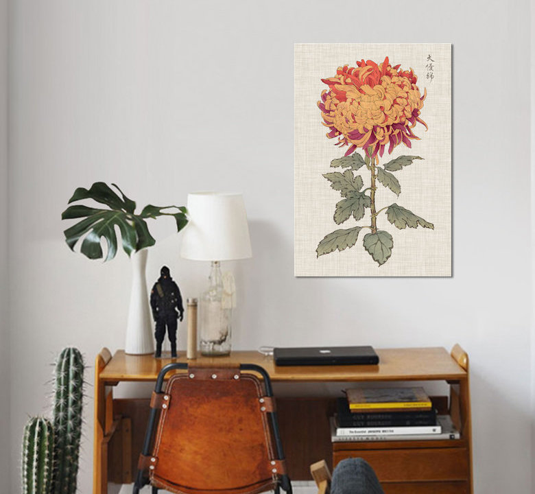 «Vibrant Mums III», impression sur toile tendue, H 18 po x l 12 po x P 1,5 po, Pas de tapis, Toile tendue