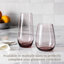 over&back Tall Stemless Mouth-Blown Glassware - Set of 4 Drinking Glasses-99312978-99312977
