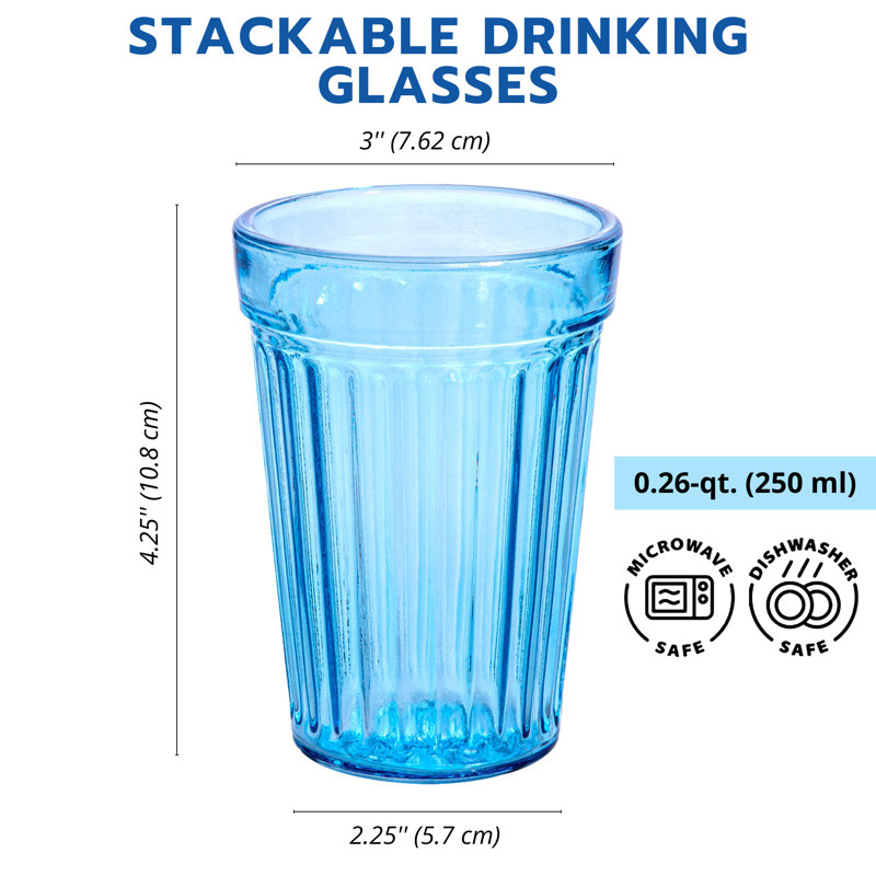 Mankin 8.4 oz. Drinking Glass Set, Blue